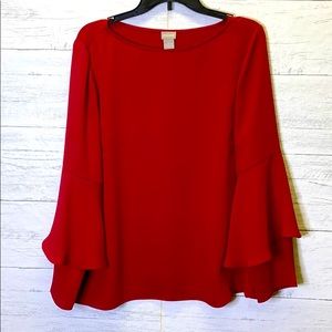 Chico’s: vibrant red blouse